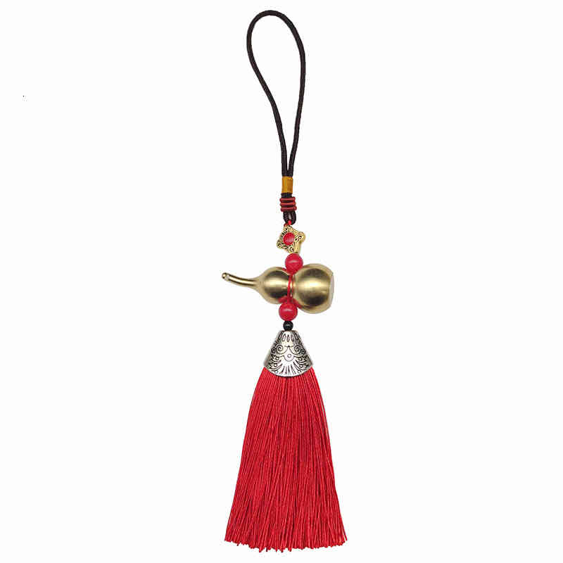 Key Rings Tassel Copper Gourd Bag Hanging Chinese Style Colorful Chain with Exquisite Gifts