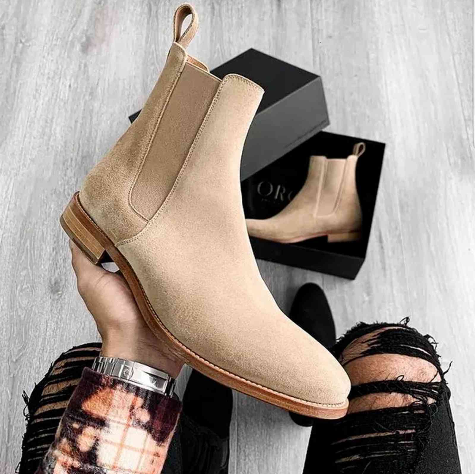 Boots Men's Boot Casual Faux Suede Leather Slip-on Ankle High Low Heel Fashion Stylish Chelsea Zapatos De Hombre KA419 RQ30, Black
Boots Men's Boot Casual Faux Suede Leather Slip-on Ankle High Low Heel Fashion Stylish Chelsea Zapatos De Hombre KA419 RQ30, Black