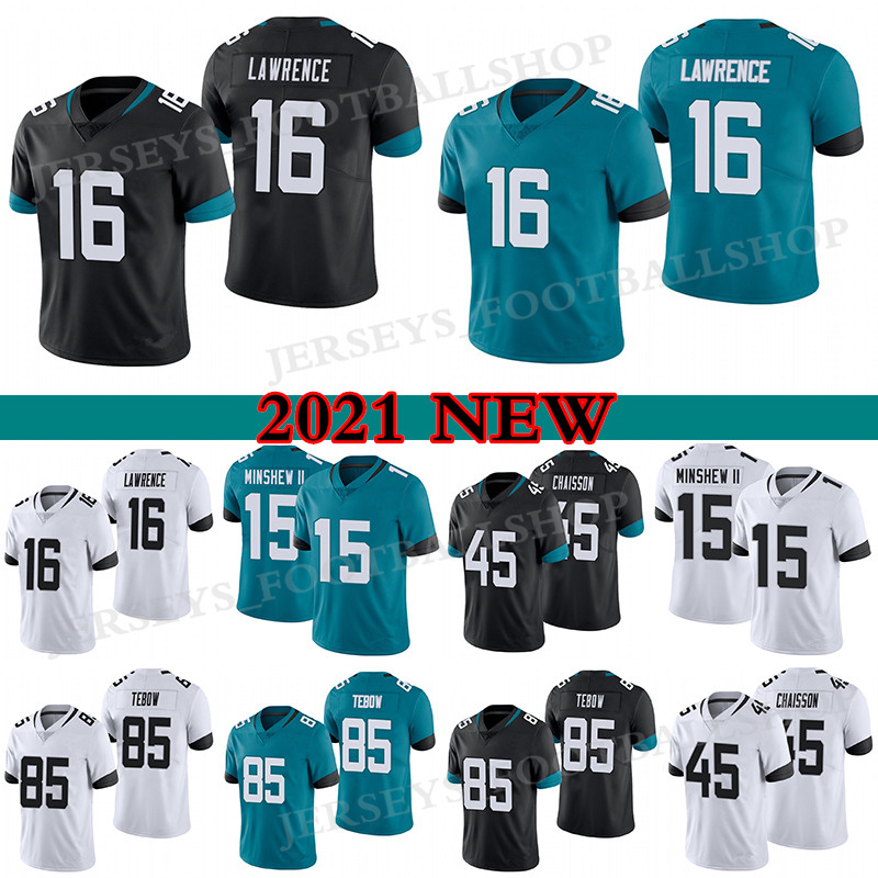 16 Trevor Lawrence 85 Tim Tebow football jerseys Gardner Minshew JacksonvilleJaguarsK'Lavon Chaisson Men's Stitched, Black
16 Trevor Lawrence 85 Tim Tebow football jerseys Gardner Minshew JacksonvilleJaguarsK'Lavon Chaisson Men's Stitched, Black