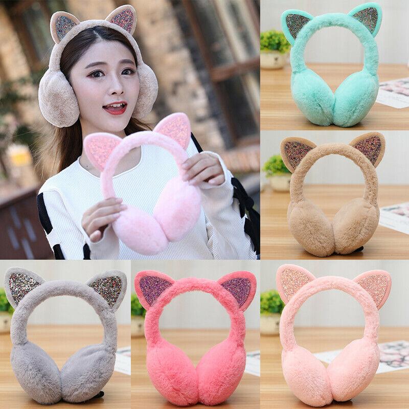 Berets Women Girl Fur Winter Ear Warmer Earmuffs Cat Muffs Earlap Glitter Sequin Ladies Plush Headband Outdoor
Berets Women Girl Fur Winter Ear Warmer Earmuffs Cat Muffs Earlap Glitter Sequin Ladies Plush Headband Outdoor
