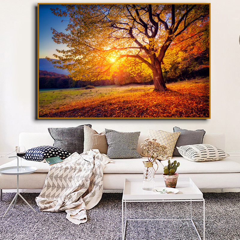 HD Print Large Size Sunset Beautiful Scenery Canvas Painting Nature Landscape Canvas Print Posters For Living Room