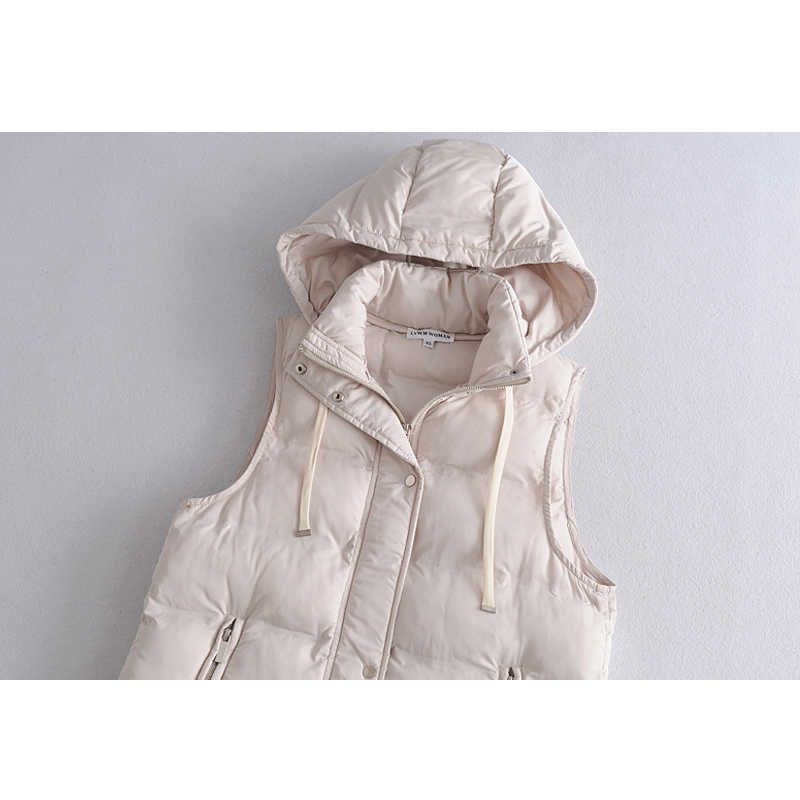 Women Vest Jacket Spring Autumn fashion hooded chic warm jacket vest youth elegant street jackets 210819