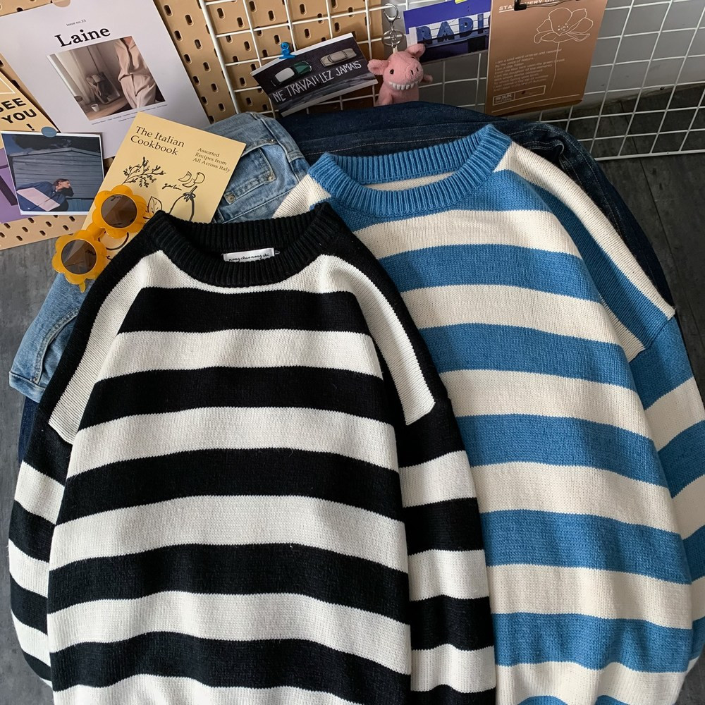 Men' Sweaters Korean fashion men' clothes baggy blouses standard male stripes pullovers streetwear wool knitted or crocheted autumn tops 7968, 1# shoe box
Men' Sweaters Korean fashion men' clothes baggy blouses standard male stripes pullovers streetwear wool knitted or crocheted autumn tops 7968, 1# shoe box