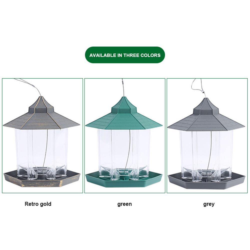 Hanging Wild Bird Feeder Outdoor Bird Feeders Food Container Gazebo Bird Feeder For Garden Yard Decoration And Kids