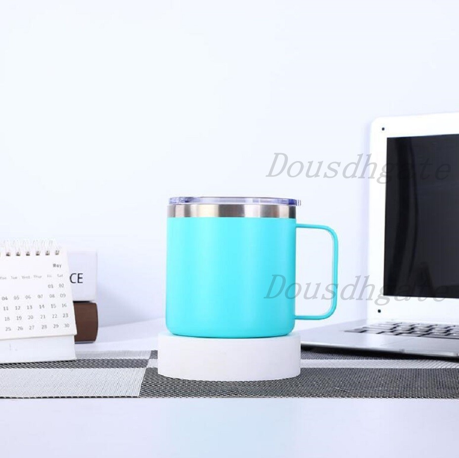 14 oz stainless steel Cup Vacuum Double layer Beer gs Insulated 14oz Cups With handle 11-Colors by Quality coffee cup Free shipping