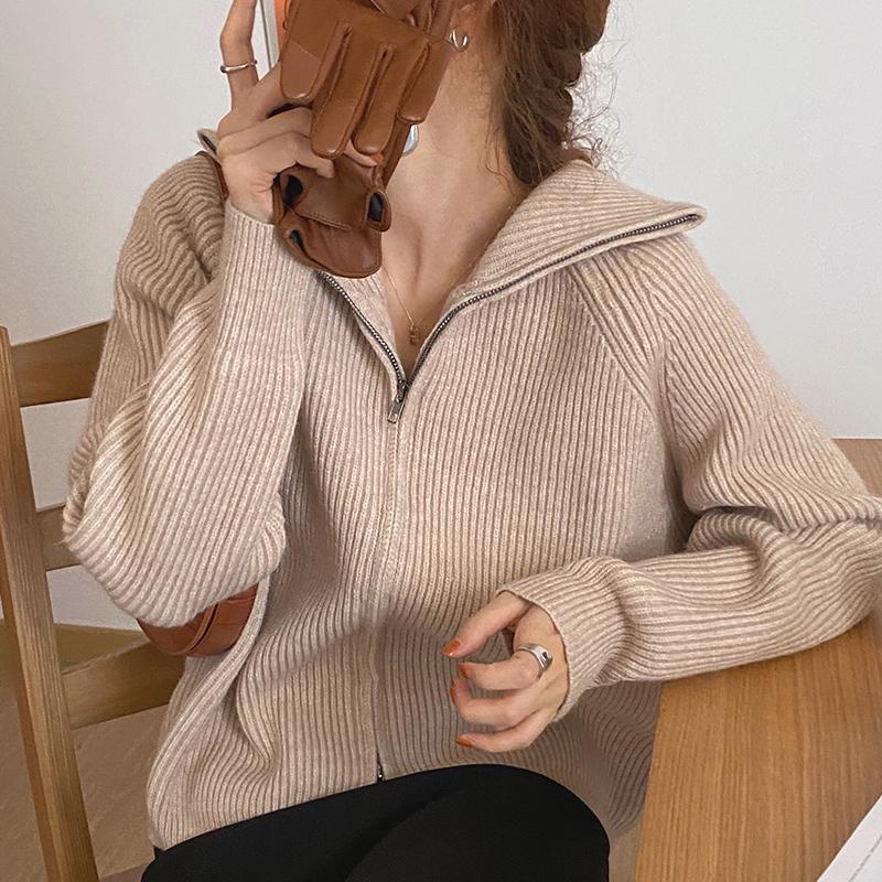 Women's Sweaters Womens 2021 Korean Fashion Casual Wild Lapel Zipper Loose Pit Strip Long-sleeve Thick Knit Cardigan Sweater Jacket, Dark gray
Women's Sweaters Womens 2021 Korean Fashion Casual Wild Lapel Zipper Loose Pit Strip Long-sleeve Thick Knit Cardigan Sweater Jacket, Dark gray