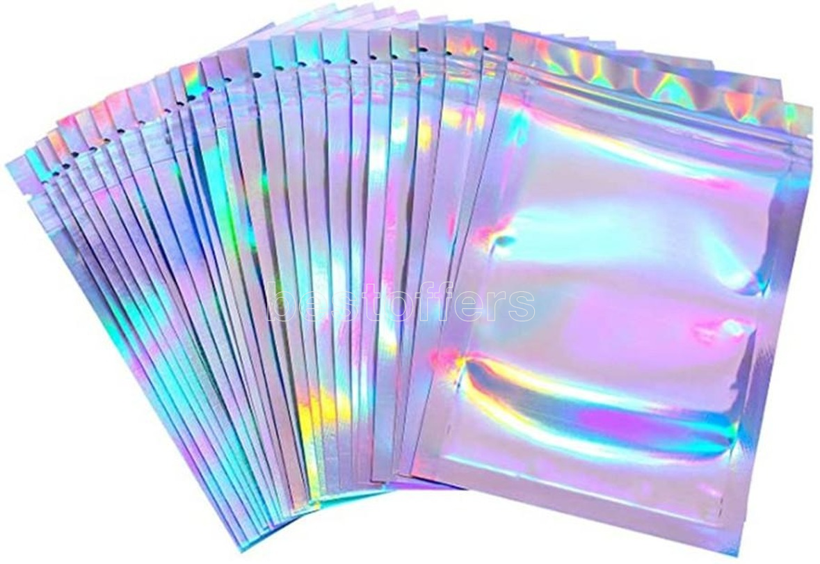 100 Pieces Resealable Smell Proof Bags Foil Pouch Bag Flat laser color Packaging Bag for Party Favor Food Storage Holographic Cheapest
100 Pieces Resealable Smell Proof Bags Foil Pouch Bag Flat laser color Packaging Bag for Party Favor Food Storage Holographic Cheapest