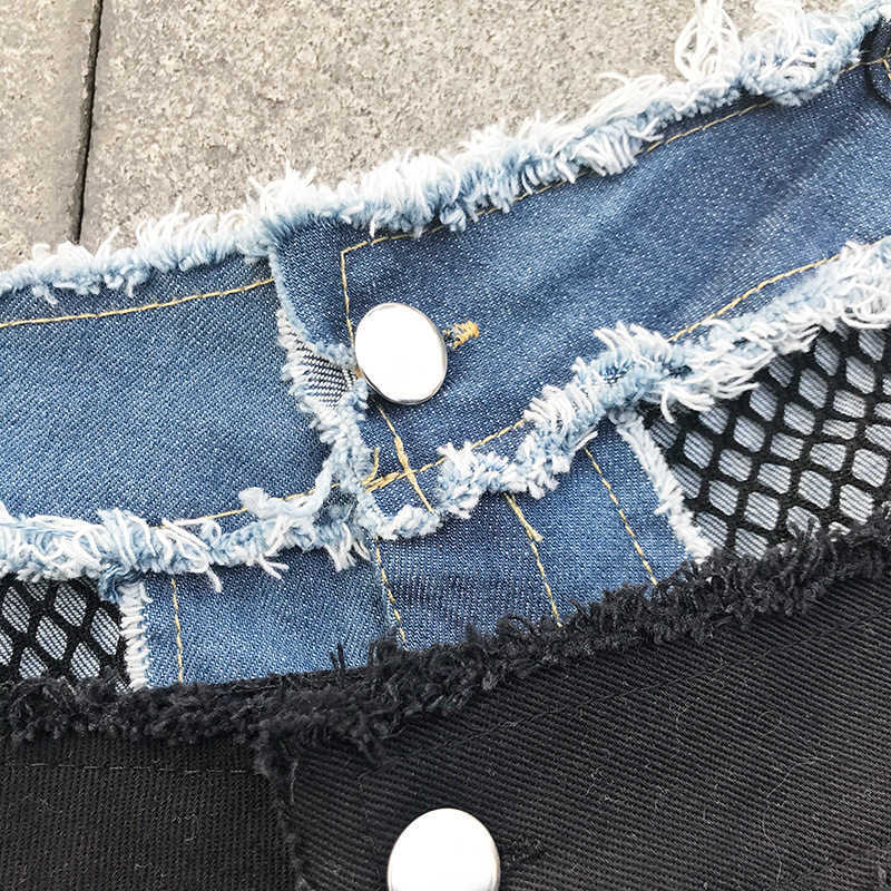 Micro Bikini Mini Short Sexy Club Beach Denim Shorts White Summer Short Femme Low Waist Thong Jeans for Women Hollow Out 210625