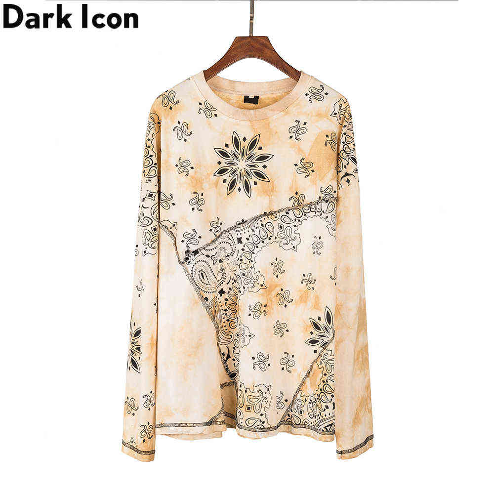 Tie Dyeing Bandana T-shirt Long Sleeve Round Neck High Street Men's TShirt Cotton Tee Shirts 210603, As photo
Tie Dyeing Bandana T-shirt Long Sleeve Round Neck High Street Men's TShirt Cotton Tee Shirts 210603, As photo