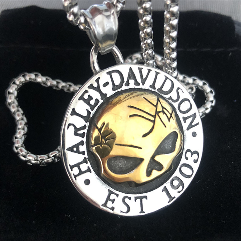 3pcs/lot Motorcycles Skull Biker Necklace 316L Stainless Steel Fashion Jewelry Motorbiker Gold Silver Pendant With Chain
3pcs/lot Motorcycles Skull Biker Necklace 316L Stainless Steel Fashion Jewelry Motorbiker Gold Silver Pendant With Chain