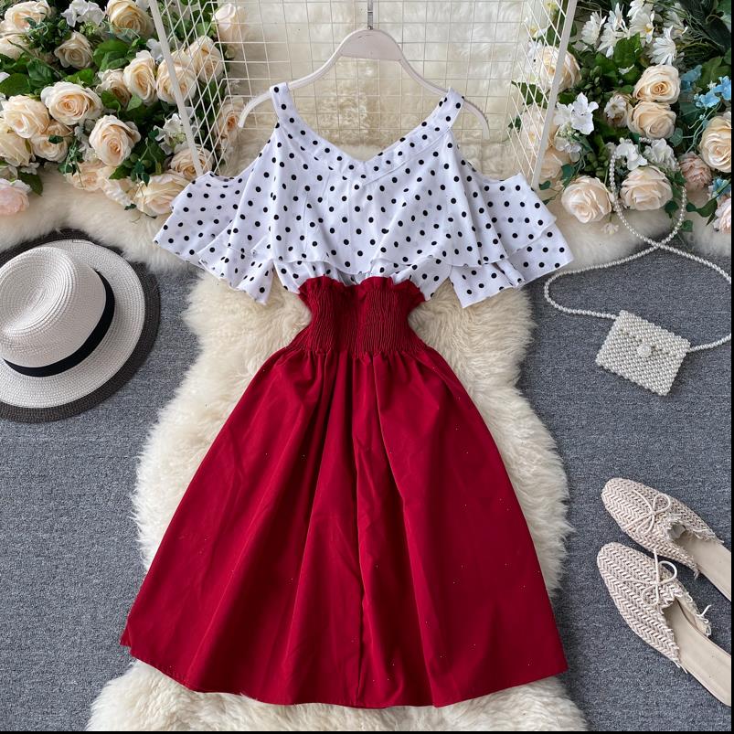 boho ruffles off women dress shoulder polka dot print patchwork summer short slim waist casual beach, Black;gray
boho ruffles off women dress shoulder polka dot print patchwork summer short slim waist casual beach, Black;gray