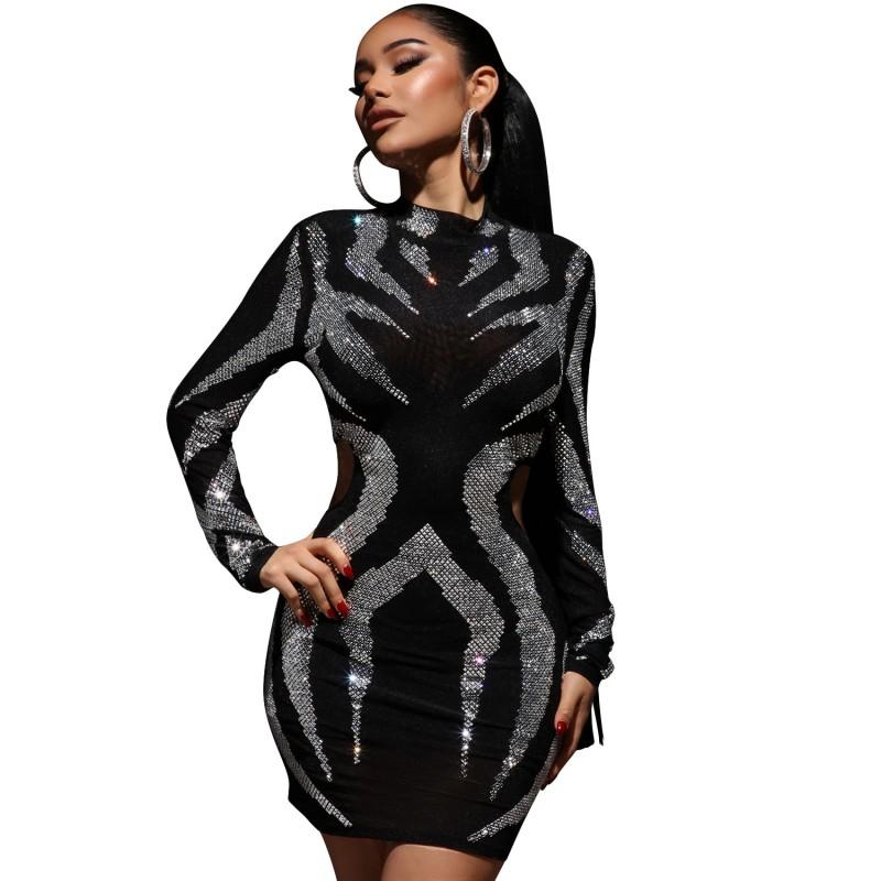 Casual Dresses Full Sleeve Skinny Dress Women With Diamond O Neck Ropa Mujer Spring Fashion Side Hollow Out Sexy Clubwear Outfits Vestido, Black;gray
Casual Dresses Full Sleeve Skinny Dress Women With Diamond O Neck Ropa Mujer Spring Fashion Side Hollow Out Sexy Clubwear Outfits Vestido, Black;gray