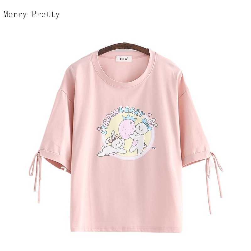 Pink Harajuku Strawberry Rabbit Print T Shirts Women Summer Short Sleeve O-neck Sweet Style Kawaii Cute Lace Up Tops Tees 210526, White
Pink Harajuku Strawberry Rabbit Print T Shirts Women Summer Short Sleeve O-neck Sweet Style Kawaii Cute Lace Up Tops Tees 210526, White