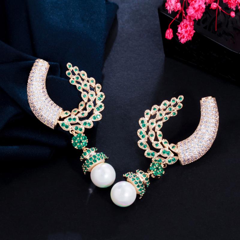 Dangle & Chandelier BeaQueen Gorgeous Large Long Drop Dangly Pearl Earring Green Cubic Zirconia Gold Color Engagement Wedding Jewelry For Wo, Silver
Dangle & Chandelier BeaQueen Gorgeous Large Long Drop Dangly Pearl Earring Green Cubic Zirconia Gold Color Engagement Wedding Jewelry For Wo, Silver