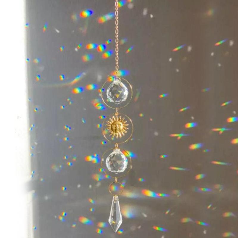 Keychains Cage Sun Catcher Crystal Rainbow Maker Window Home Boho Room Wall Car Decoration Curtain Chandelier Prisms Witchy Suncatcher