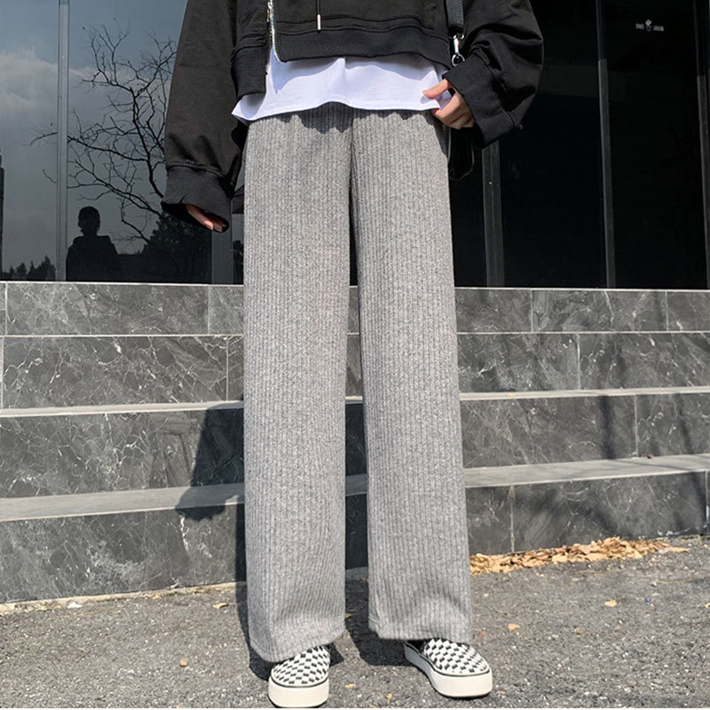 Harem Pants Women Casual Loose Korean Style Thick Knitted Sweatpants Autumn Winter Fashion Trousers Femme B0D302N 210416