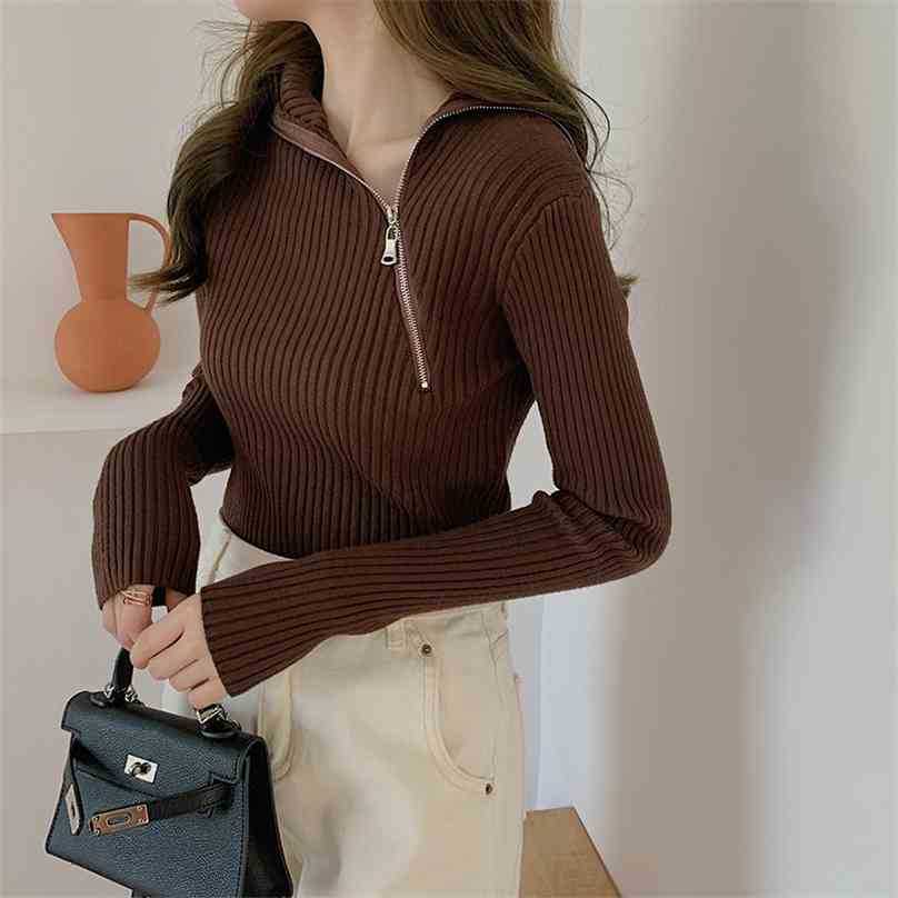 Women Casual Sweater Fashion Spring Autumn Long Sleeve Zipper Turn Down Collar Pullover Tops Korean Knitted Sweaters 210525, Black
Women Casual Sweater Fashion Spring Autumn Long Sleeve Zipper Turn Down Collar Pullover Tops Korean Knitted Sweaters 210525, Black