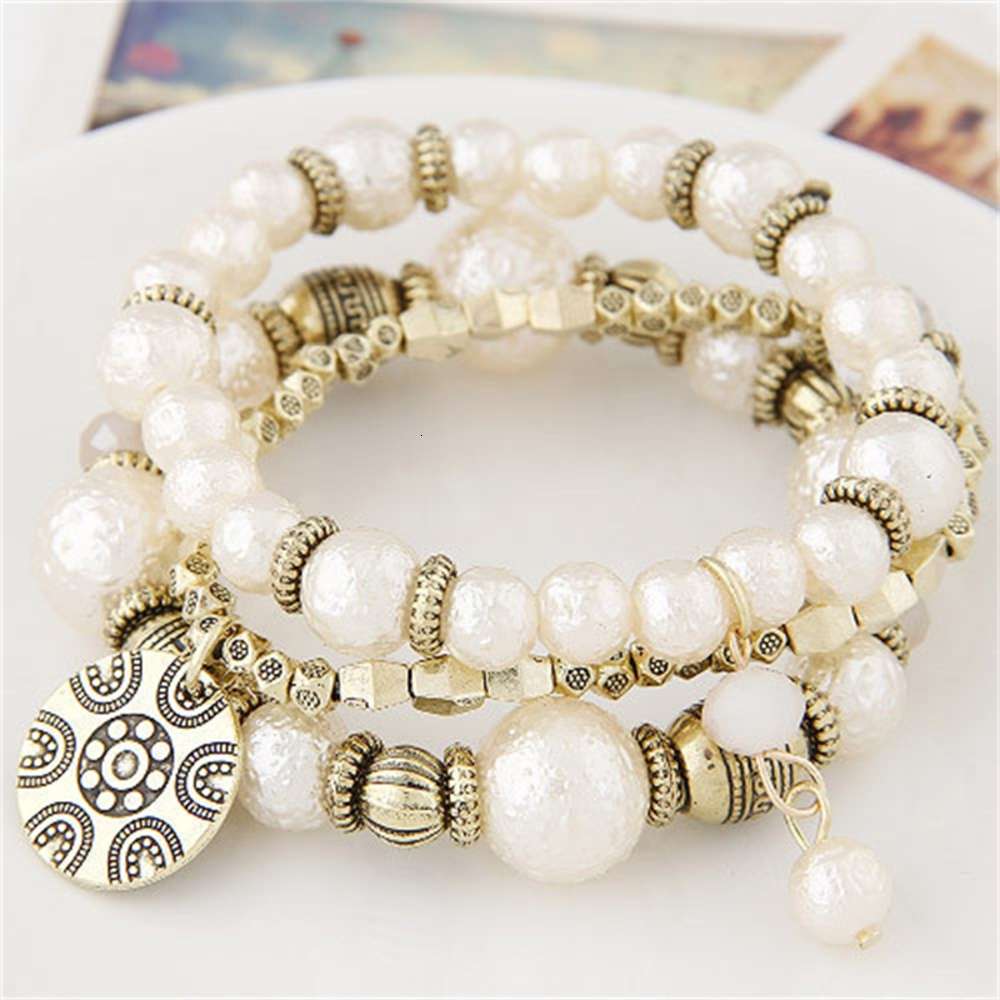 chains Fashion trend metal disc imitation pearl versatile multi layer Bracelet Elastic, Black
chains Fashion trend metal disc imitation pearl versatile multi layer Bracelet Elastic, Black