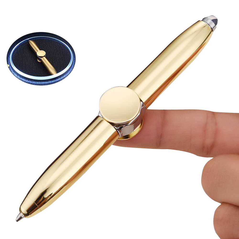 Fingertip Fidget Toys Multi functional Ballpoint Pen Rotating Metal Pen Creative LED Light Decompression Hand Spinner Pens
Fingertip Fidget Toys Multi functional Ballpoint Pen Rotating Metal Pen Creative LED Light Decompression Hand Spinner Pens