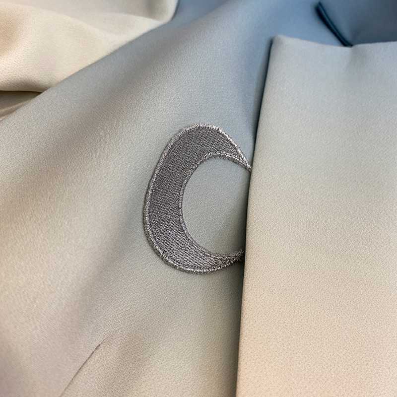 TWOTYLE Patchwork Hit Color Blazer For Women Notched Long Sleeve Casual Blazers Female Autumn Fashion Clothing 210930