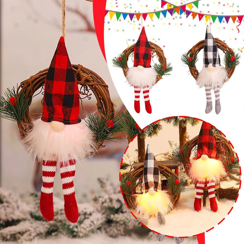 Christmas Decorations Decoration Red And Black Lattice Forest Man Wreath Rattan Tree Pendant Luminous Door Hanging
Christmas Decorations Decoration Red And Black Lattice Forest Man Wreath Rattan Tree Pendant Luminous Door Hanging