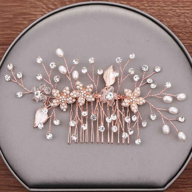 Hair Clips & Barrettes Handmade Pearl Flower Bride Tiara Comb Accessories Rhinestone Wedding Clip Bridal Jewelry Headpiece, Golden;silver 
Hair Clips & Barrettes Handmade Pearl Flower Bride Tiara Comb Accessories Rhinestone Wedding Clip Bridal Jewelry Headpiece, Golden;silver