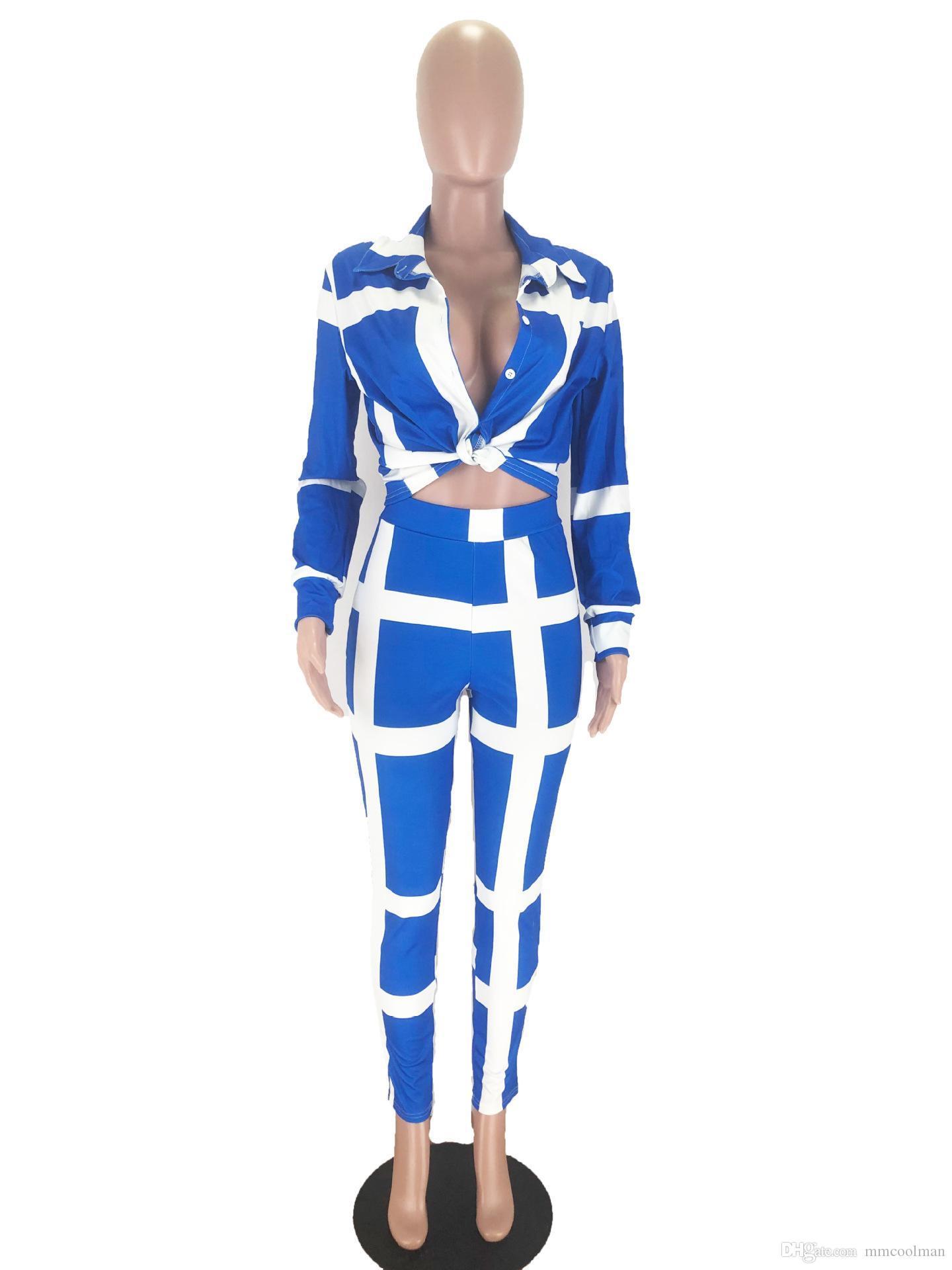 Women Designers Clothes 2023 two piece set pants printed stripes tracksuit top and club sexy outfits matching sets