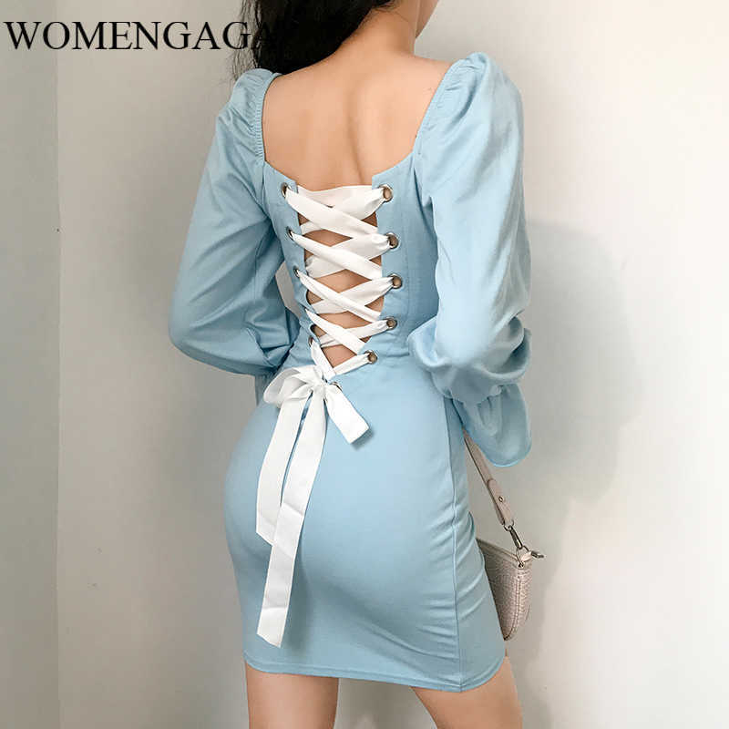 Spring Autumn Long Sleeve Square Neck Dres's Back Cross Tie Bowknot Retro Horn Slim Wrap Hip es F09 210603, Sky blue1
Spring Autumn Long Sleeve Square Neck Dres's Back Cross Tie Bowknot Retro Horn Slim Wrap Hip es F09 210603, Sky blue1