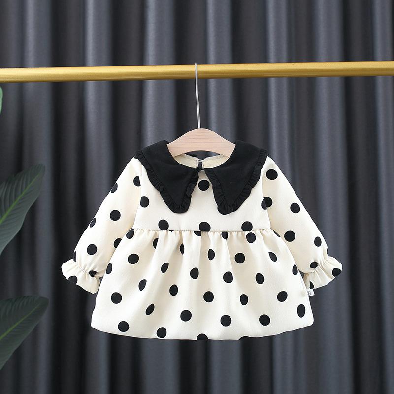 Girl's Dresses Winter Born Baby Girl 1st Birthday Polka Dot Velvet Warm Dress For Toddler Girls Clothing Fashion Design, Black
Girl's Dresses Winter Born Baby Girl 1st Birthday Polka Dot Velvet Warm Dress For Toddler Girls Clothing Fashion Design, Black