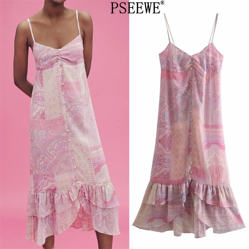 Paisley Print Chiffon Midi Slip Dress Women Elegant Summer Ruffle Backless Sexy Long es Ladies Vintage 210519, Pink
Paisley Print Chiffon Midi Slip Dress Women Elegant Summer Ruffle Backless Sexy Long es Ladies Vintage 210519, Pink