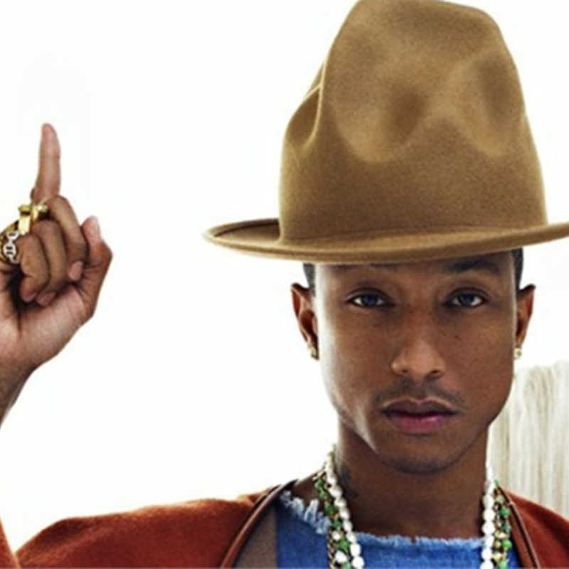 Pharrell Hat Felt Fedora Hat For Woman Men Hats Black Top Hat Y19070503