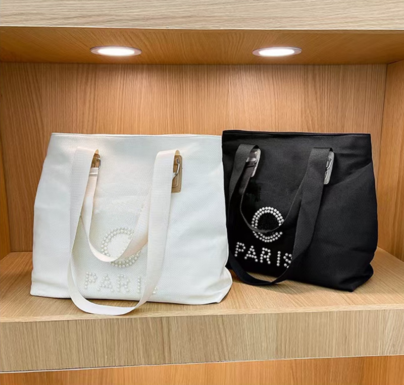 Fashion Classic Paris Pearl Printed Canvas Bag Large Capacity Totes Woman Beach Shopping Storage Bags Purses With Handle
Fashion Classic Paris Pearl Printed Canvas Bag Large Capacity Totes Woman Beach Shopping Storage Bags Purses With Handle
