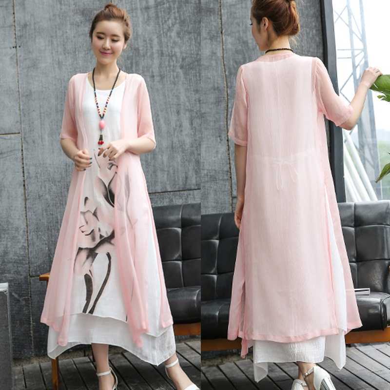 NYFS Summer Ink painting Woman Dress Two piece Dress casual Slim female Vestidos Robe Dress S-4XL Size 210630