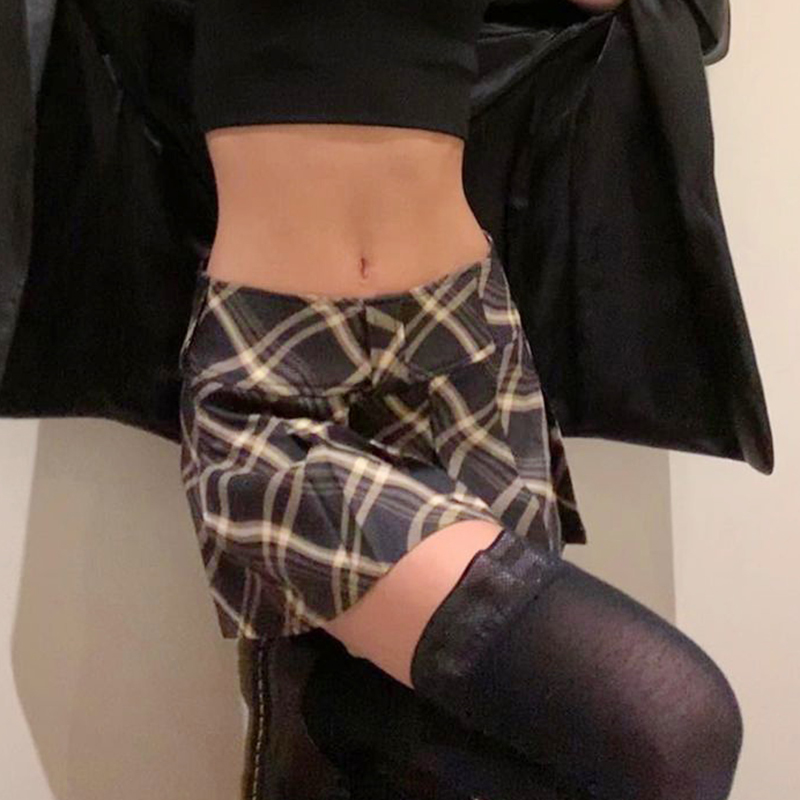 Lucyever Women Casual Checkered Pleated Mini Skirt Summer Fashion High-waisted Short Skirt Woman Sexy Wild Ladies Skirt 210521