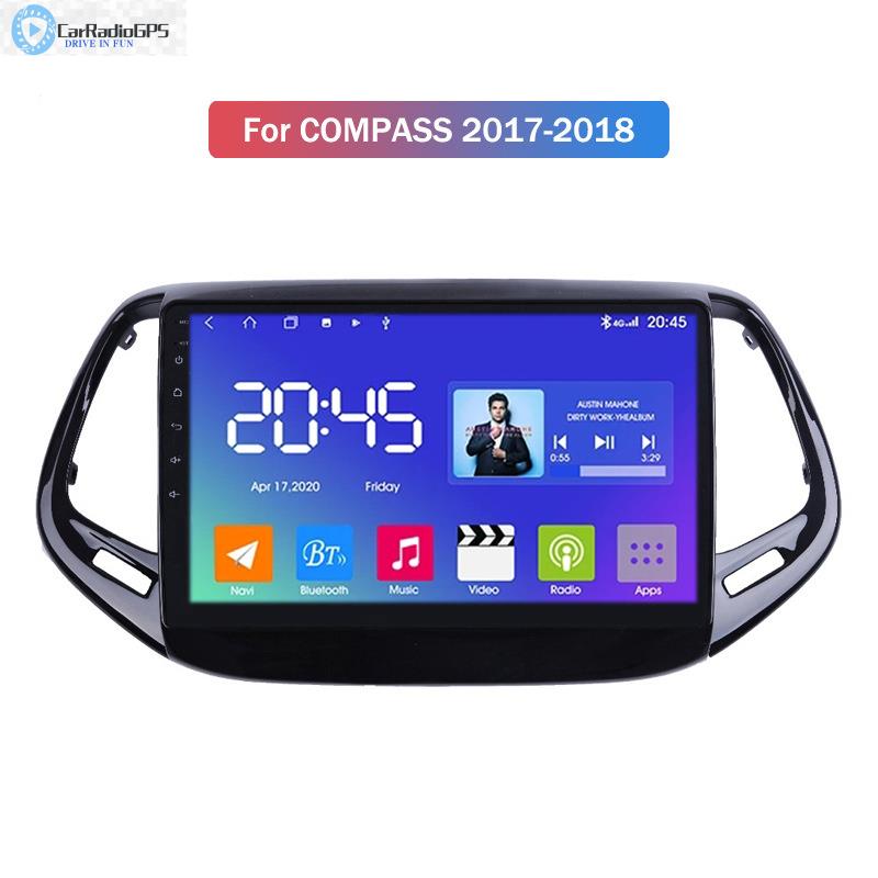 Android Car DVD Radio Player Indash Head Unit Touch Screen Video For Jeep Compass 2017-2018 support backup camera tmps obd digital tv
