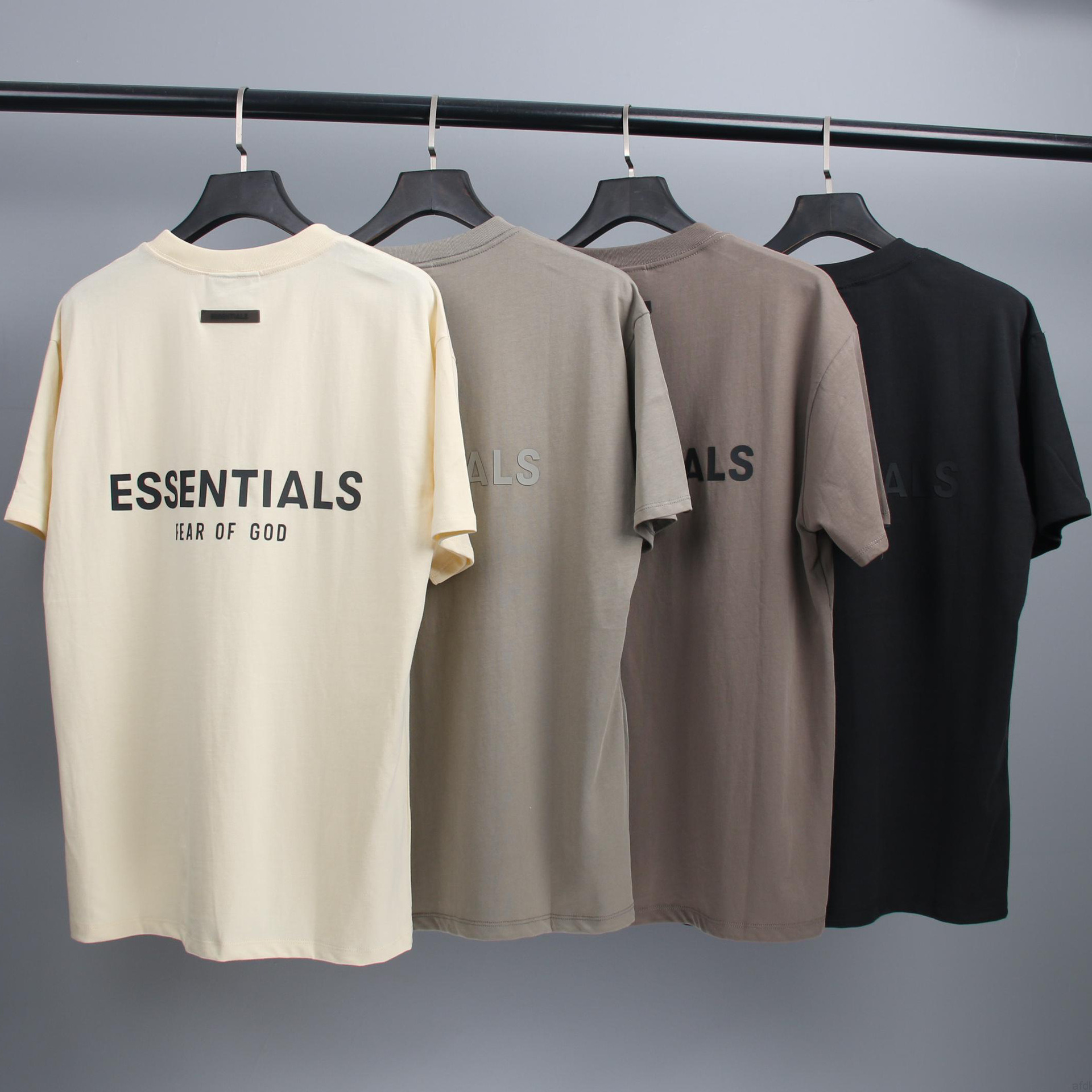 Zgpb fog essentials new double thread silicone printed short sleeve men's and women's high street fashion brand on the back, White;black
Zgpb fog essentials new double thread silicone printed short sleeve men's and women's high street fashion brand on the back, White;black