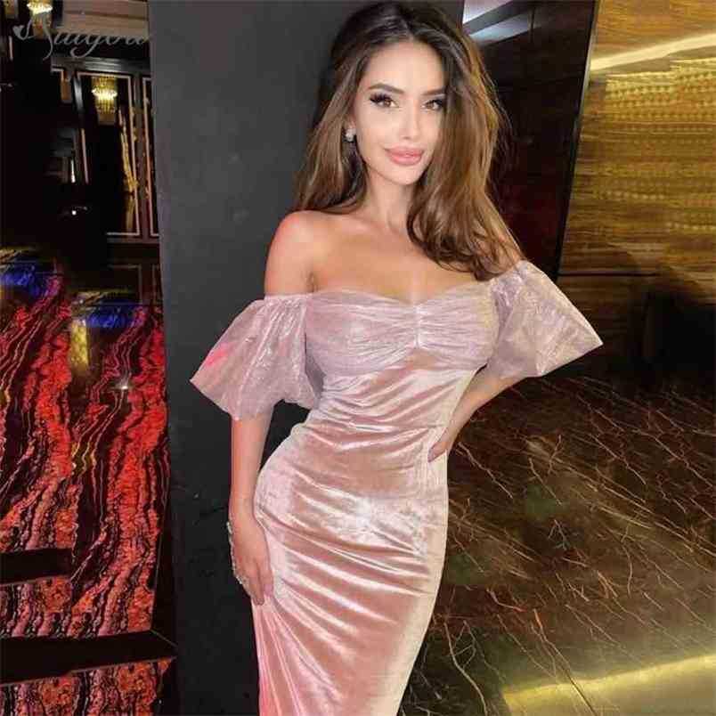 Women's Summer Sexy Strapless Short Puff Sleeve Velvet Sequins Midi Apricot Black Ladies Dress Party Vestidos 210525
Women's Summer Sexy Strapless Short Puff Sleeve Velvet Sequins Midi Apricot Black Ladies Dress Party Vestidos 210525