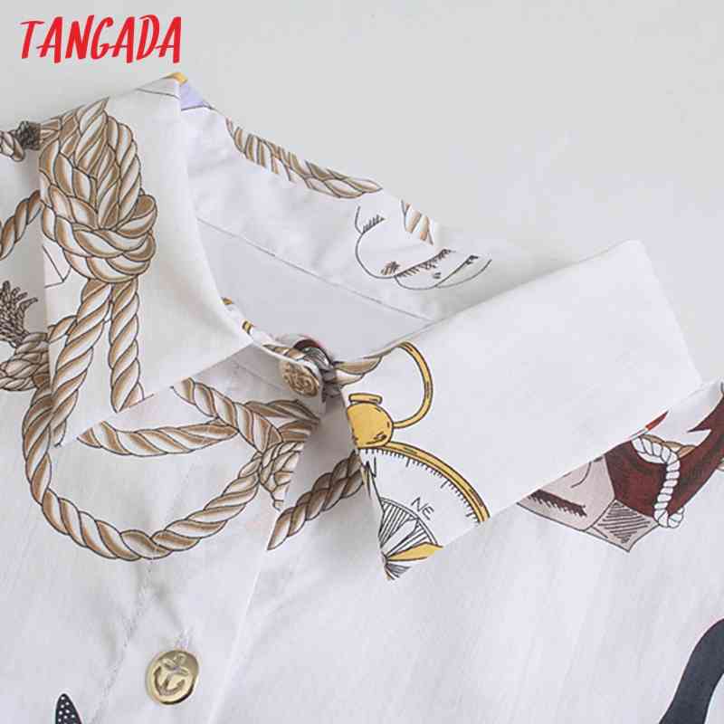 Women Vintage Oversized Print Blouse Long Sleeve Chic Female Office Lady Shirt Blusas Femininas JE19 210416