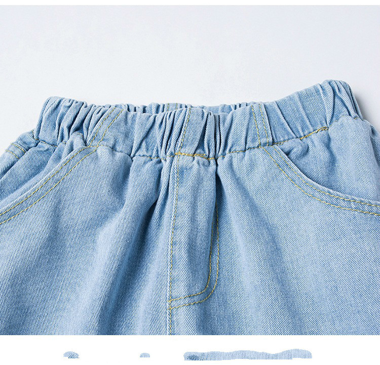 Plus Size Women Ripped Jeans Casual Spring Summer Elasticated Waist Ankle Light Blue Woman Boyfriend Denim Harem Pants 210428