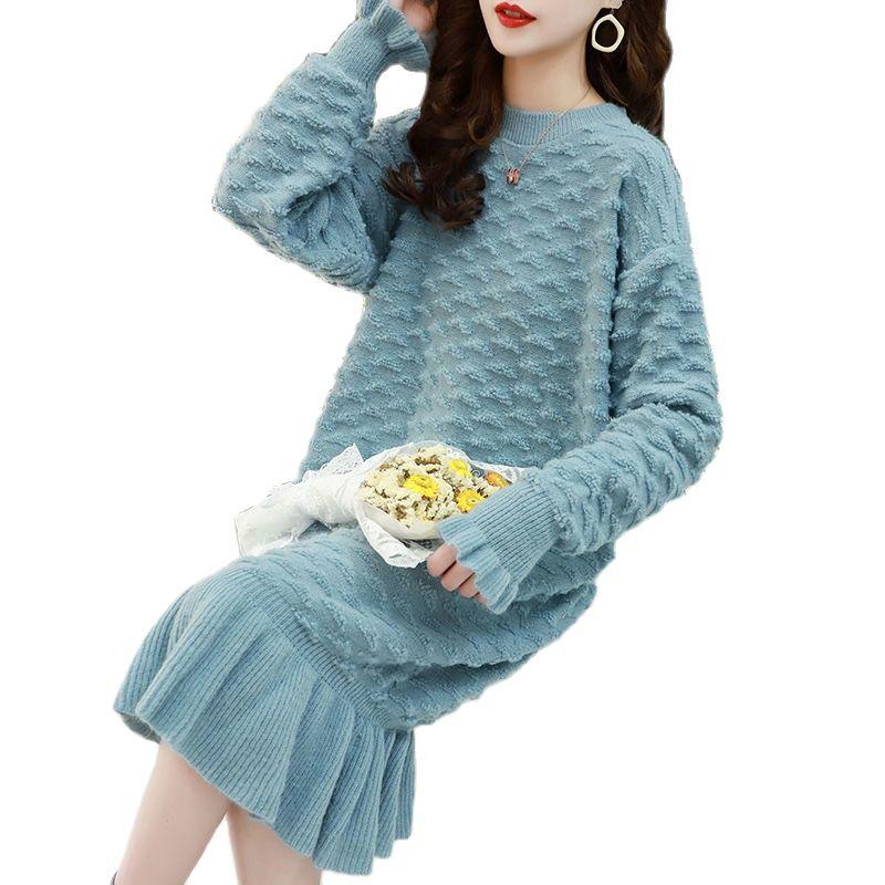 Women' Sweaters Over The Knee Winter Ladies Fashion 2021 Ruffled Fishtail Loose Plus Size Base Knitted Dress, Blue
Women' Sweaters Over The Knee Winter Ladies Fashion 2021 Ruffled Fishtail Loose Plus Size Base Knitted Dress, Blue