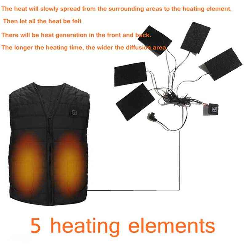 Women Winter Smart Heating Cotton Vest USB Infrared Electric men Outdoor Flexible Thermal Warm Jacket 211120