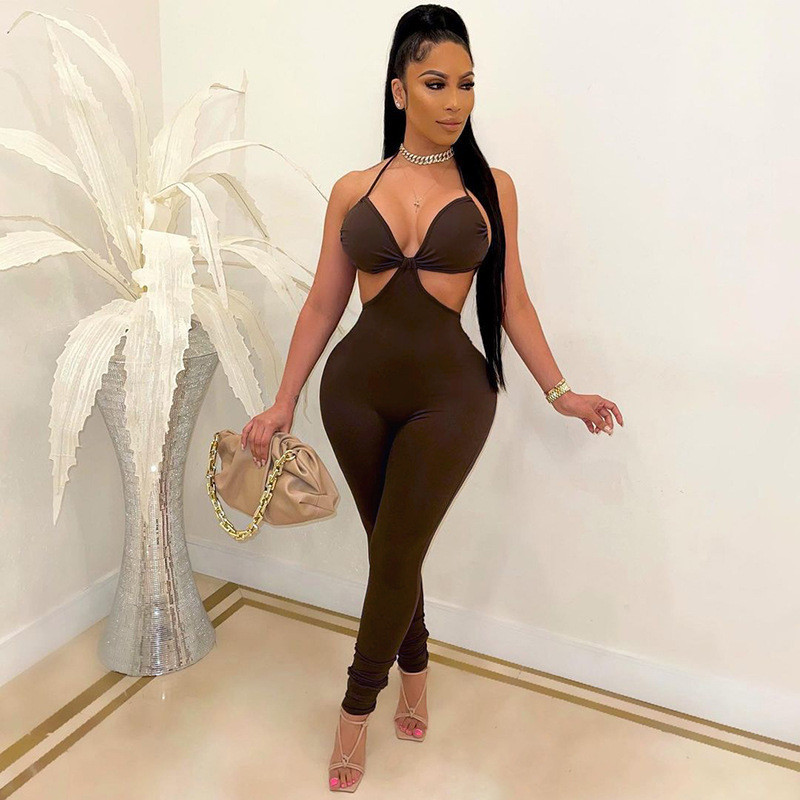 v-neck skinny jumpsuit women summer 2021 hollow out partywear halter sleeveless streetwear outfit fitness backless, Black;white
v-neck skinny jumpsuit women summer 2021 hollow out partywear halter sleeveless streetwear outfit fitness backless, Black;white
