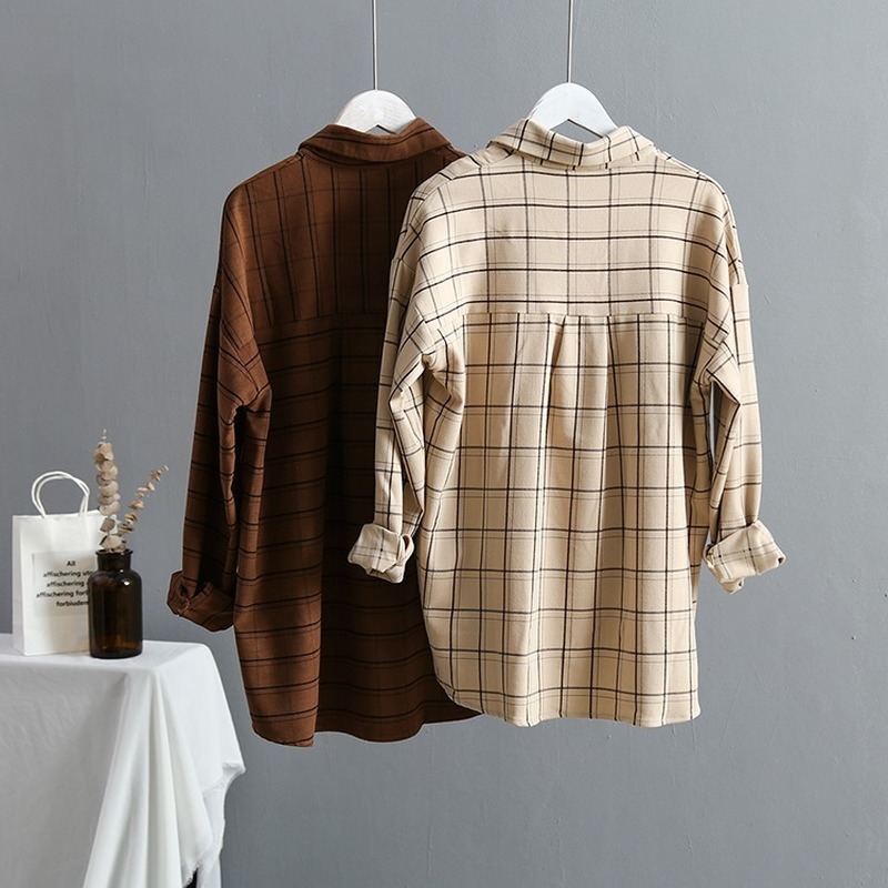 Vintage Loose Long Sleeve Shirt Oversize Women Blouse Autumn Front Short Back Turn-Down Collar Casual Tops 10870 210506