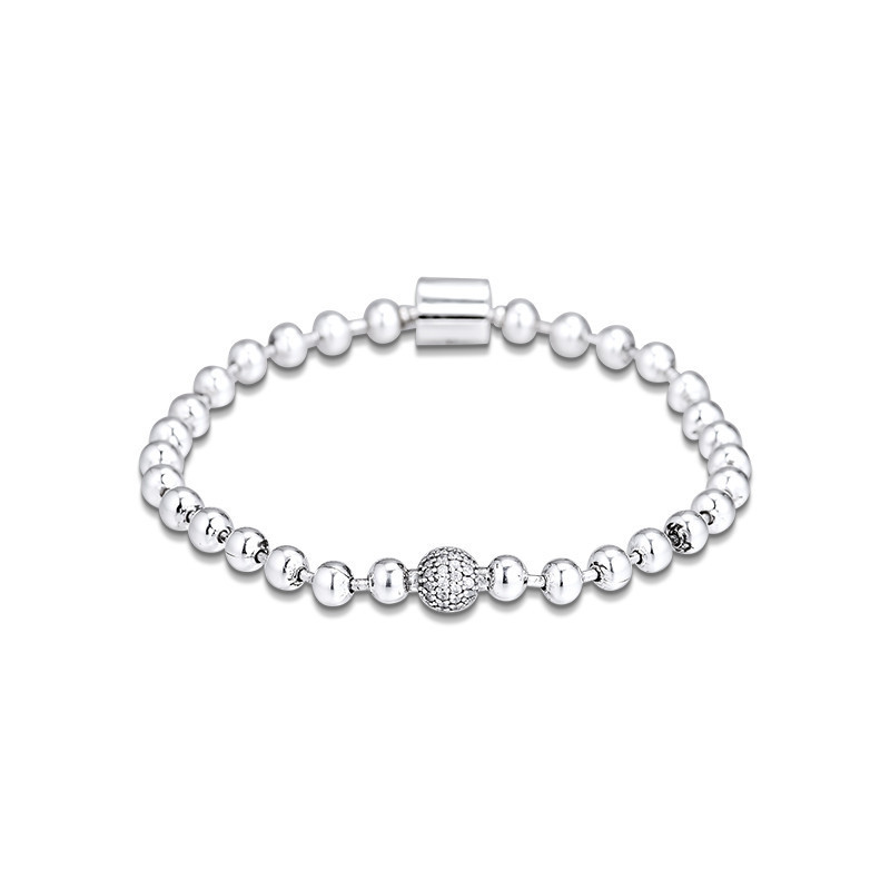2019 Women Smooth Round Beads & Pave Stone 925 Sterling Silver Charms Bracelets Female Jewelry
2019 Women Smooth Round Beads & Pave Stone 925 Sterling Silver Charms Bracelets Female Jewelry