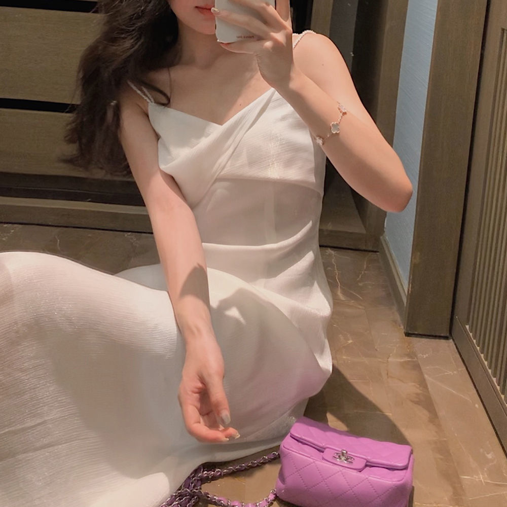 Korean Style Vintage Strap Dresses Women Sleeveless Sexy Midi Dress Ladies V-neck Elegant Evening Dresses Verano Summer 210521