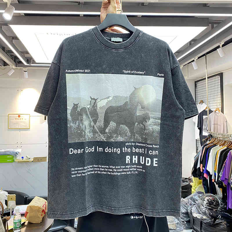 Quality Rhude Tee Nice Washed Oversized Short Sleeve Horse Printing Rhude T-shirt Men, White;black
Quality Rhude Tee Nice Washed Oversized Short Sleeve Horse Printing Rhude T-shirt Men, White;black