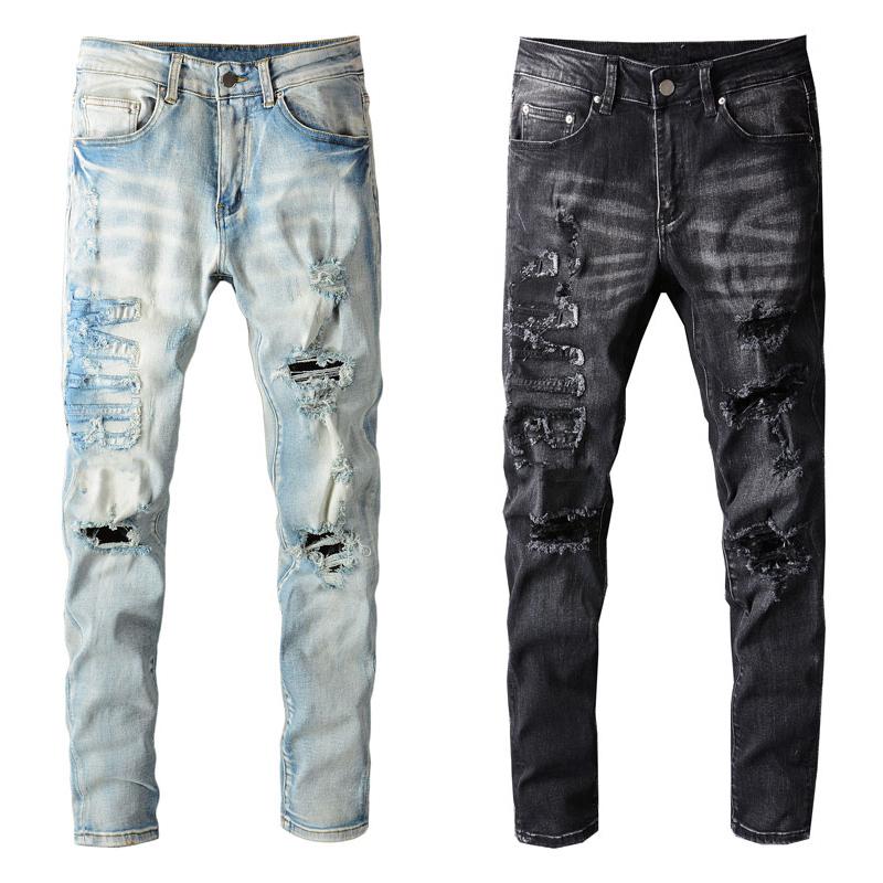 Men's Jeans Street Fashion Men Retro Light Blue Elastic Slim Fit Destroyed Ripped Embroidery Designer Hip Hop Denim Pants, Black
Men's Jeans Street Fashion Men Retro Light Blue Elastic Slim Fit Destroyed Ripped Embroidery Designer Hip Hop Denim Pants, Black
