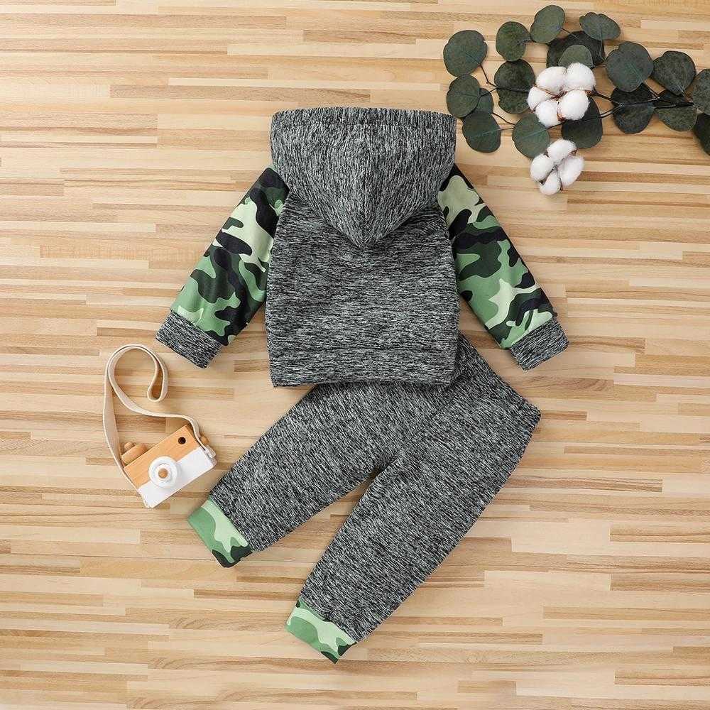 2pcs Baby Boy Street style Camouflage 's Sets Hooded Fashion Long Sleeve Infant Clothing Outfits for 210528