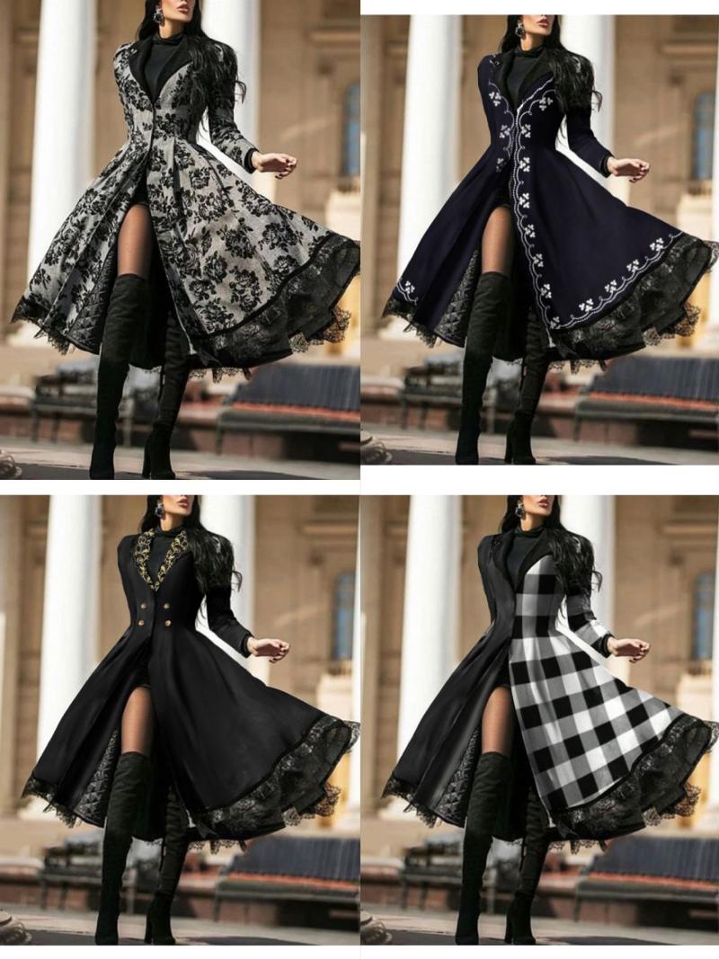Women' Trench Coats 2021 Autumn Winter Lace Splicing Coat Large Retro Long Windbreaker Women
Women' Trench Coats 2021 Autumn Winter Lace Splicing Coat Large Retro Long Windbreaker Women