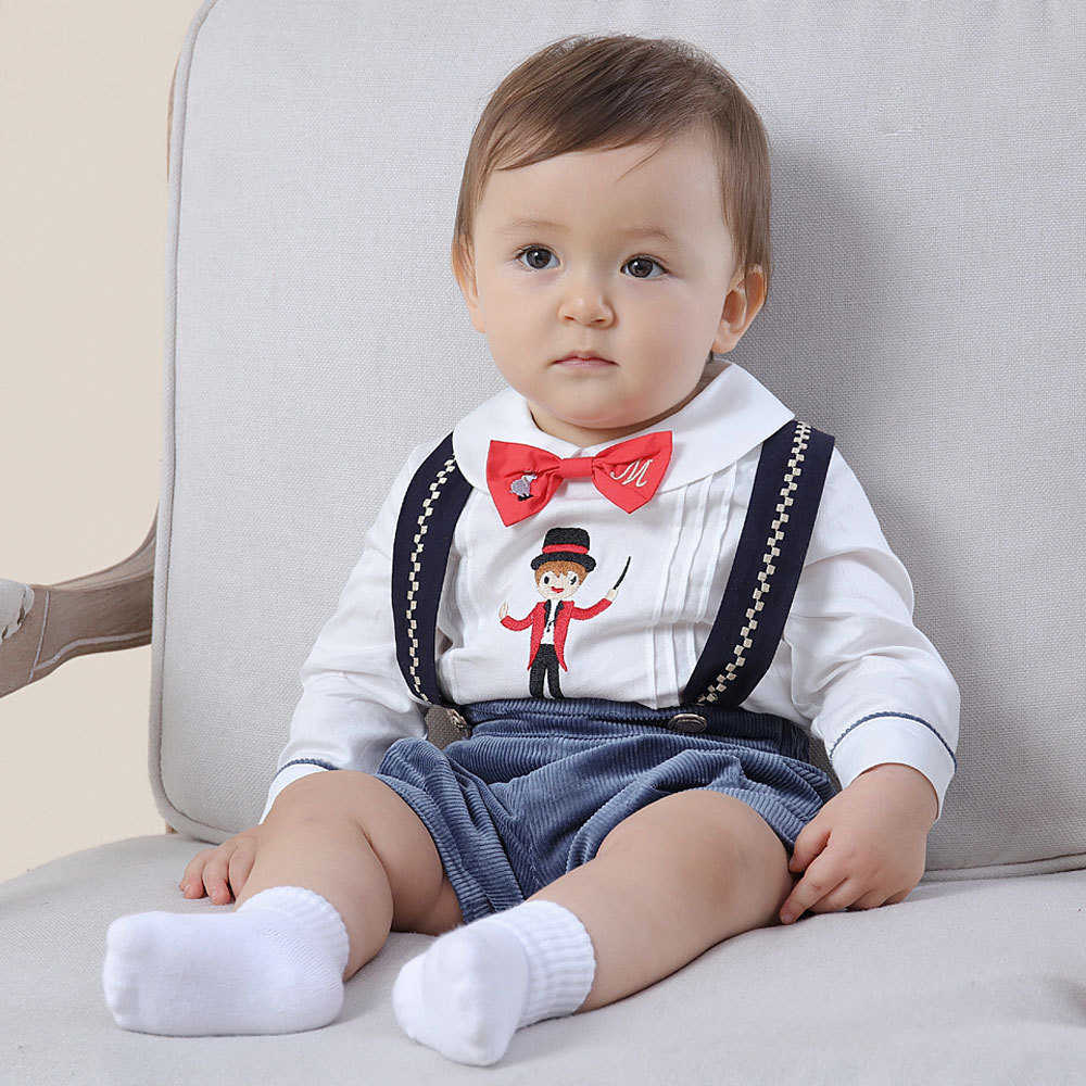 Children Boutique Clothing Baby Cartoon Embroidery Clothes Set Toddler Boys Birthday Party Long Sleeve Shirt + Velvet Overalls 210615, Blue
Children Boutique Clothing Baby Cartoon Embroidery Clothes Set Toddler Boys Birthday Party Long Sleeve Shirt + Velvet Overalls 210615, Blue